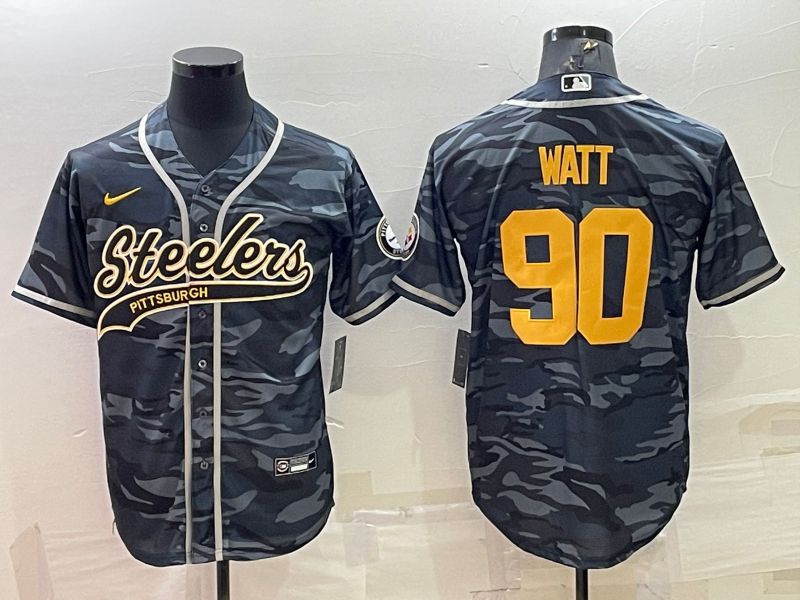 Men Pittsburgh Steelers #90 Watt Camo 2022 Nike Co branded NFL Jersey->women nfl jersey->Women Jersey